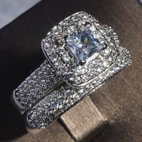 Damen Ring Eile Out Promise Dame Engagement Princess Cut Ringe für Frau