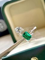 Szmaragdowe pierścienie Sterling Sliver Pear Shaped CZ Otwórz Regulowany Ring Ranking Biżuteria ślubna