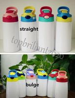 Sublimation Water Bottle Straight Tumbler Stainless Steel Sippy Cup 350ml Straw Cups High Quality for kids DIY 12oz