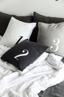 Cushion Cover Decorative Pillow Case Modern Loft Industry Grey White Black Number Quality Washed Linen Seat Cushion/Decorative