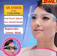 US Stock !! Skyddande genomskinliga masker Novelty Kök Matlagning Anti-Oil Splash Clear Face Mask Face Shield Protector Cykling Kepsar Utomhus CT27