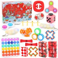23pc Fidget Toy Pack Push Bubble Set Mini Figit Package Figetget Spinners, Marble Mesh Stress Relief Sensory Toys for Autistic ADHD Kids Girls