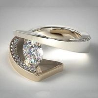 Anéis de cluster glamour jóias geometria canal conjunto zirconia mulheres meninas festa acessórios casamento casamento