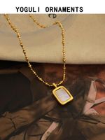 Ketten Frauen Schmuck Geometrische Shell Anhänger Halskette Design Goldene Überzugskette für Zubehör