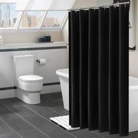 Modern Black Shower Curtain Waterproof Mildew Proof Bathing Cover Thicken Solid Bathroom Bathtub With Hooks Home Decor 220117