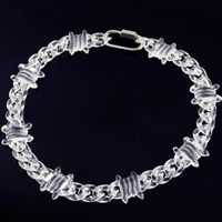 Punk transparente acrílico cadeia cadeia colar para homens mulheres resina clara espiga coleira pingente moda jóias cadeias