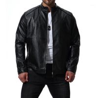 Mens Chaquetas de Cuero de Invierno Cuello Mao PU Chaqueta de Bombardero de  La Motocicleta Chaquetas de Cuero de Los Hombres negro tamaño  3XL|motorcycle bomber jacket|leather jacket men blackmens winter leather  jackets -
