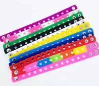 Silicone Jelly Bracelet Wristband 21cm Fit Shoe Buckle Charm...