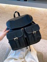 Женские дизайнеры сумка мода рюкзаки тонкие текстуры большой размер большой емкости интерьерные карманы качества роскоши школа Preppy стиль твердый цвет черный