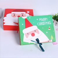 Weihnachtsgeschenkbox Santa Claus Cartoon Muster Geschenke Süßigkeiten Verpackungsboxen Quader Geschenk Wrap Weihnachten Party Dekoration Liefert BH4865 TYJ