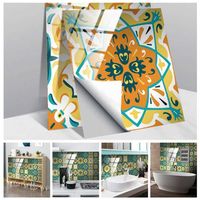 Modern PVC Peel And Stick Tile Stickers Waterproof Wallpaper Crystal Tile Self-adhesive Wall Stickers Bathroom Home Decoration 220113