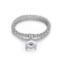 Noosa Chunk Clasp Charm Bracelet Metal DIY Button Silver Cor...