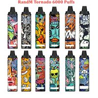 Fumot R und M Tornado Einweg-E-Zigarette 6000 Puffs Randm Vape-Stift 12 Farben mit Airflow-Steuerung