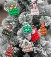 تململ اللعب دفع فقاعة القلق مكافحة الإجهاد المكنة شجرة عيد الميلاد سانتا الديكور قلادة التوحد الذهول الحسي لعبة هدية