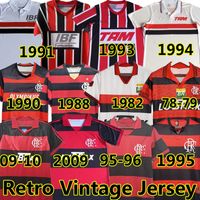 Retro Flamengo Fussball Jerseys 1978 1982 1988 1990 1995 2008 2009 Vintage Klassiker Gedenken an Kollektion Flämische Fußball Hemd Romario Bebeto Sao Paulo 1991 93 94
