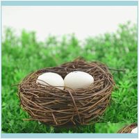 Pet Home & Garden6-12Cm Natural Rattan Bird Nest And Foam Egg Easter Decor Prop Artificial For Garden Ornament Diy Craft Vine Supplies Cages