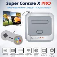 Super Console X Pro S905X HD WiFi Salida Mini TV Player para juegos de video PSP / PS1 / N64 / DC Sistema dual incorporado 50000+ jugadores portátiles