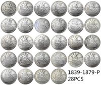 US Full Set Of(1839-1879 )P O CC 51pcs Liberty Seated Half Dollar Craft Silver Plated Copy Decorate Coin metal dies manufacturing factory Price