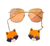 Мода дизайнер солнцезащитные очки для женщин 1031 металлический старинный квадратный кадр Симпатичные еноты подвесные очки Trend стиль высочайшего качества анти ультрафиолетовый поставляется с корпусом
