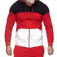 Erkek Ceketler Ince Moda Renk Blok Patchwork Uzun Kollu Açık Streetwear Sportwear Kapşonlu Rüzgarlık Ceket Top