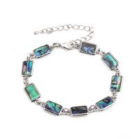 Bracelet de charme Rectangle Naturel Géométrie Abalone Coquille Bracelet pour femme Vêtements Bijoux Accessoires