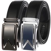 Cinturón de cinturón para hombre Cinturones de cuero genuinos para hombres de lujo Hebilla automática Ratchet Hombre Cintura