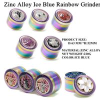 Ice Blue Rainbow Grinder Wholesale Grinders Zinc Alloy Metal...