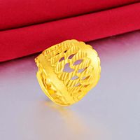 Frauen Blume Sandstrahlung 24 Karat vergoldet Cluster Ringe JSGR068 Mode Hochzeit Geschenk Frauen Gelbgold Platte Schmuck Ring