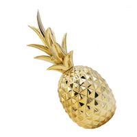 Party Decoration Fruit Decorations Simulation Desktop Pineapple Crafts Table Ornament For Home Kitchen Living Room (Golden)