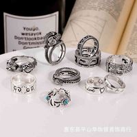 Fabrikspecials AA gerade Kupfer Silber Überzogene alte Liebe Furchtlose Blumenmuster Paar Ring für Männer und Frauen