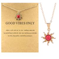 Sun GOTT Halskette Rote Sonne Blume Collarbone Kette Weibliche Halskette