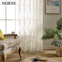Decorative Semi White Lace Sheer Curtain Tulle Voile Panels ...