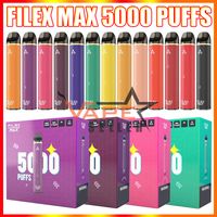 Authentic Filex MAX 5000 Puffs Cigarrillo desechable desechable con batería de 1000mAh recargable 12 ml Cartucho pre-lleno de vape Kit