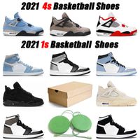 2022 homens sapatos de basquete hyper real 1s universidade azul 4s back gato fogo vermelho mulheres sneaker sneakers esportes