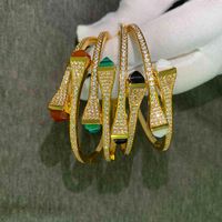 2021 Marque Pure Sterling 925 Silver pour femme Pyramide Bangle Bijoux Bijoux Gemme Naturel Gold Bracelet Bague