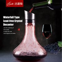 Bar Tools Accessories Breathing Unleaded Crystal Glass Wine Decanter Carafe with Built in Aerator Fast Decanting