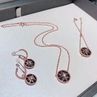 Designer Lady Jewelry Set ha bollo Brand Brand di alta qualità Braccialetti di fascino orecchini collana nera lucky stella braccialetto dorato ragazze regalo con scatola veloce consegna