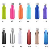 Cola-vormige water 500 ml fles geïsoleerde dubbele wand vacuüm heideveiligheid BPA gratis roestvrijstalen high-luminantie thermosflessen