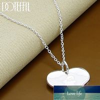 DOTEFFIL 925 Sterling Silver 18 Inch Chain Heart Tag Pendant Necklace For Women Wedding Engagement Party Jewelry Christmas Gifts Factory price expert design
