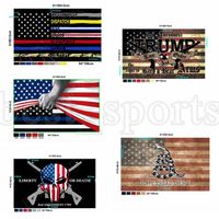 Trump Flag 90 * 150 cm Stati Uniti d'America Bandiere della polizia 2nd Emendamento Vintage Bandiera Americana Non calpestare Banner Bandiere Zza3418