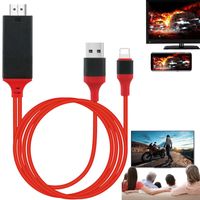 HDMI 어댑터 케이블로 번개 USB C Typec 6FT 2M TV 1080P 디지털 AV HDTV 케이블 iPhone 13 12 11 Pro Max XR XS x 8 7 플러스 iPad HD TV 프로젝터 모니터