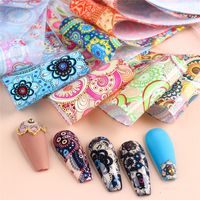Wholesale DIY Nail Stickers Ham Print National Style Transfer Decals Sliders Nails Art Decorations Accessories Manicure Decor