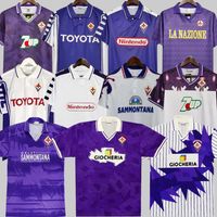 Fiorentina Retro Futebol Jerseys Edmundo Batistuta Rui Costa Costa Away Camisa de Futebol Camisas de Futebol 89 90 91 92 93 94 95 96 97 98 99 00