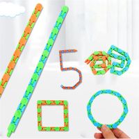 24-section Bicycle Chain Toy Wacky Tracks Snap and Snappy Educational Decompression Puzzles Sensory Fluid Bracelet Stress Reliefa12 a55