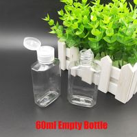 New 60ml Empty Hand Sanitizer Gel Bottle Hand Flip Cover PET Soap Liquid Bottle Clear Squeezed Pet Sub Travel Bottle In Stocka30