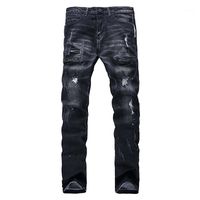 Оптовые гемикс модные мужские мужские джинсы Biker Jeans Black Slim Fit Motorcycle M ВИНЕНТРЫ БЕЗОПАСНЫ