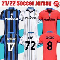 Jerseys de futebol de Atalanta 21/22 # 7 Lammers Home azul camisa de futebol # 9 l.muriel longe camisa branca 2021/2022 # 72 ilicic # 3rd uniformes vermelhos