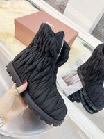 Bottes de neige tissées de la mode Femme Cuir Soft Cuir Sold Hiver Chaussures d'hiver Demi BOOT NOIR 35-41