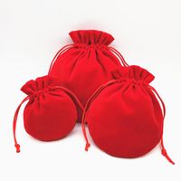 Gift Wrap Red Traditional Velvet Pouches Cases Jewelry Packaging Display Drawstring Packing Bags &amp; Pouch