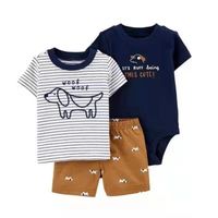 Clothing Sets Born Baby Boy Clothes 3pcs Infant Boys T-shirt Bodysuit Shorts Summer Toddler Kids Cothing 3 PCS SuitsClothing ClothingClothin
